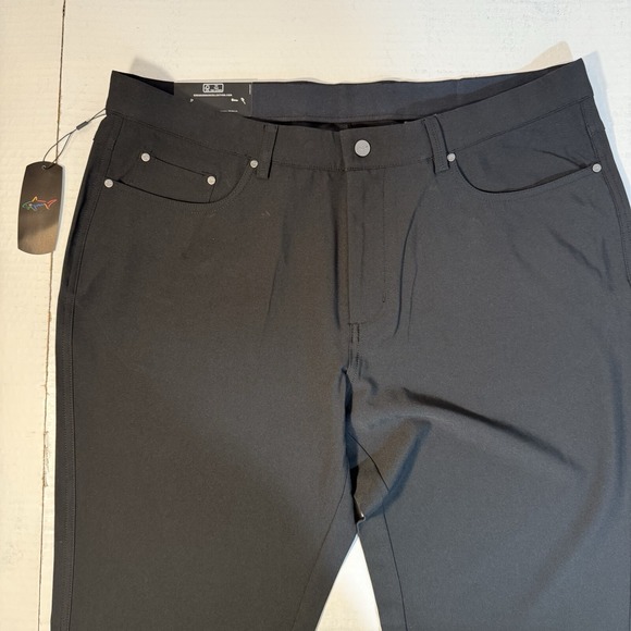 Mens NWT‎ 36x32 Performance Pants Greg Norman Stretch Comfort Classic Black Golf - Picture 3 of 16